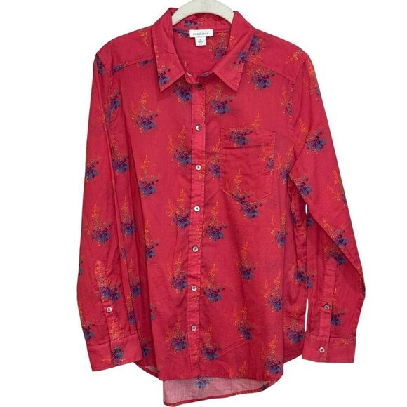 Sundance Tops - Sundance Shirt Top Size Small Button Up Pink Carnation Floral Long Sleeve Cotton